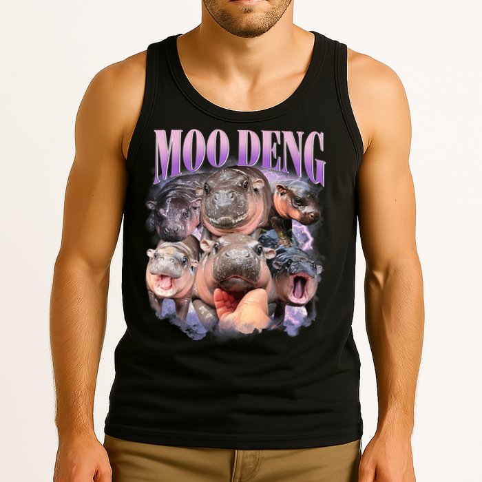 Moo Deng Hippo Meme Funny Tank Top