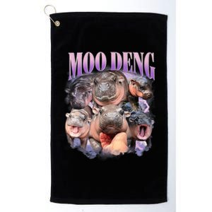 Moo Deng Hippo Meme Funny Platinum Collection Golf Towel