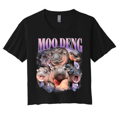 Moo Deng Hippo Meme Funny Crop Top