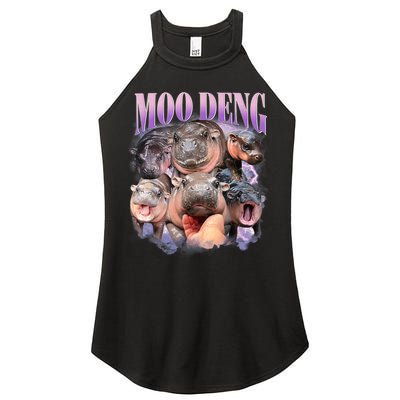 Moo Deng Hippo Meme Funny Women's Perfect Tri Rocker Tank
