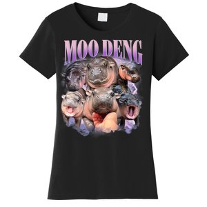 Moo Deng Hippo Meme Funny Women's T-Shirt