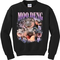 Moo Deng Hippo Meme Funny Kids Sweatshirt