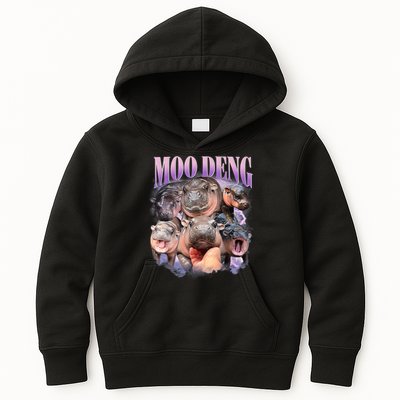 Moo Deng Hippo Meme Funny Kids Hoodie