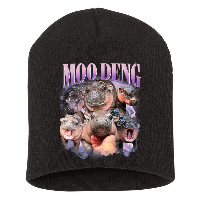 Moo Deng Hippo Meme Funny Short Acrylic Beanie