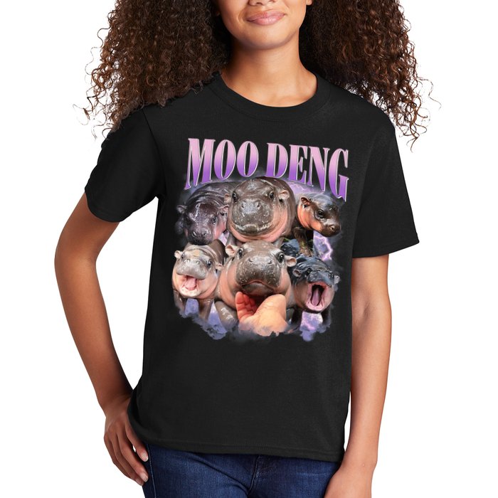 Moo Deng Hippo Meme Funny Kids T-Shirt