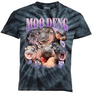 Moo Deng Hippo Meme Funny Kids Tie-Dye T-Shirt