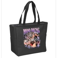 Moo Deng Hippo Meme Funny Zip Tote Bag