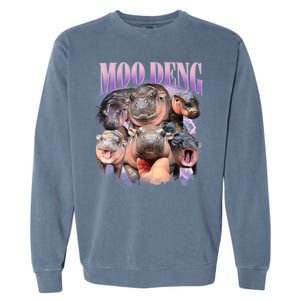 Moo Deng Hippo Meme Funny Garment-Dyed Sweatshirt