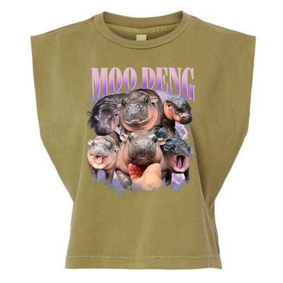 Moo Deng Hippo Meme Funny Garment-Dyed Women's Muscle Tee
