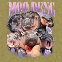 Moo Deng Hippo Meme Funny Garment-Dyed Women's Muscle Tee