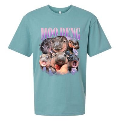 Moo Deng Hippo Meme Funny Sueded Cloud Jersey T-Shirt