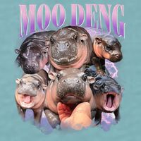 Moo Deng Hippo Meme Funny Sueded Cloud Jersey T-Shirt