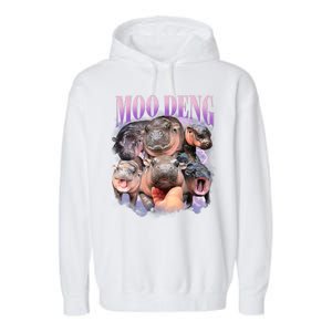 Moo Deng Hippo Meme Funny Garment-Dyed Fleece Hoodie