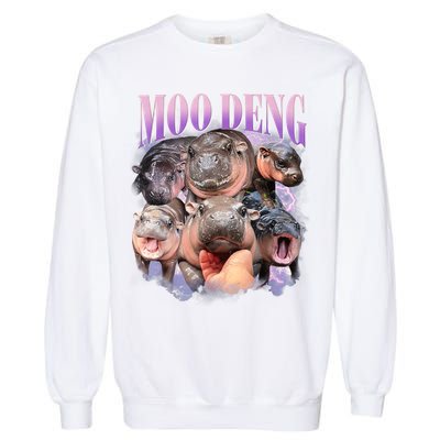 Moo Deng Hippo Meme Funny Garment-Dyed Sweatshirt