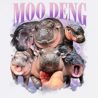 Moo Deng Hippo Meme Funny Garment-Dyed Sweatshirt