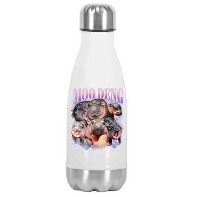 Moo Deng Hippo Meme Funny Stainless Steel Insulated Water Bottle