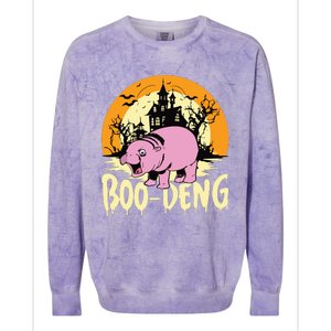 Moo Deng Halloween Boo Deng Halloween Colorblast Crewneck Sweatshirt