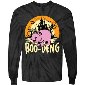 Moo Deng Halloween Boo Deng Halloween Tie-Dye Long Sleeve Shirt