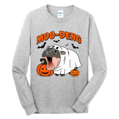 Moo Deng Halloween Boo Ghost Costume Moodeng Lover Tall Long Sleeve T-Shirt