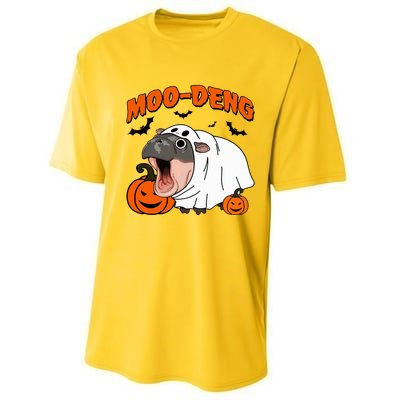 Moo Deng Halloween Boo Ghost Costume Moodeng Lover Performance Sprint T-Shirt