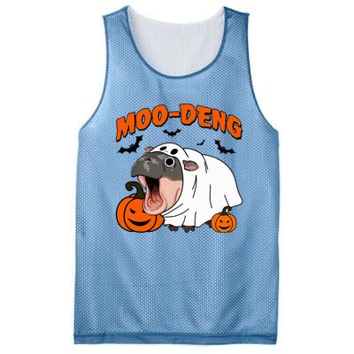 Moo Deng Halloween Boo Ghost Costume Moodeng Lover Mesh Reversible Basketball Jersey Tank