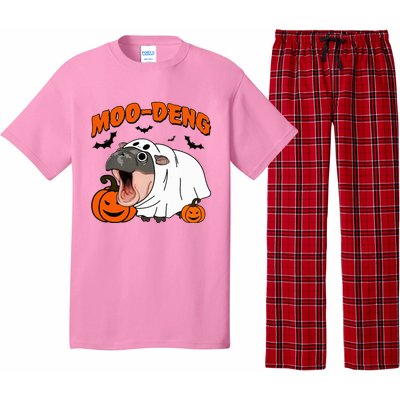 Moo Deng Halloween Boo Ghost Costume Moodeng Lover Pajama Set