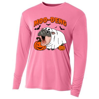 Moo Deng Halloween Boo Ghost Costume Moodeng Lover Cooling Performance Long Sleeve Crew