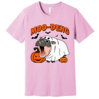 Moo Deng Halloween Boo Ghost Costume Moodeng Lover Premium T-Shirt