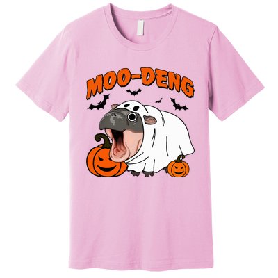 Moo Deng Halloween Boo Ghost Costume Moodeng Lover Premium T-Shirt