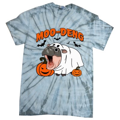 Moo Deng Halloween Boo Ghost Costume Moodeng Lover Tie-Dye T-Shirt