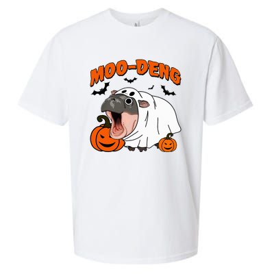 Moo Deng Halloween Boo Ghost Costume Moodeng Lover Sueded Cloud Jersey T-Shirt