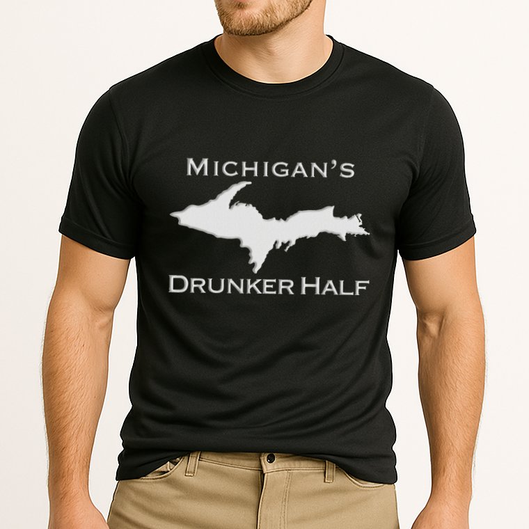 Michigans Drunker Half Upper Peninsula Yooper 906 Performance Shirt
