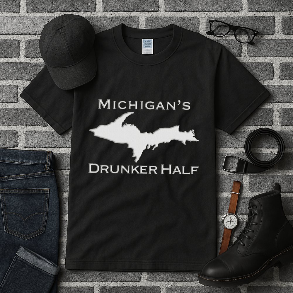 Michigans Drunker Half Upper Peninsula Yooper 906 Tall T-Shirt