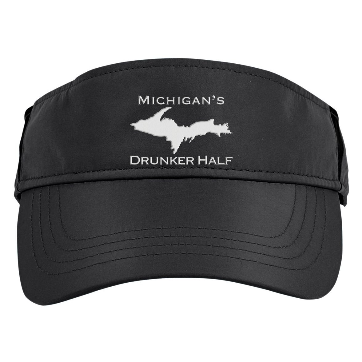 Michigans Drunker Half Upper Peninsula Yooper 906 Adult Drive Performance Visor