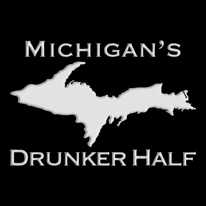 Michigans Drunker Half Upper Peninsula Yooper 906 Flat Bill Trucker Hat