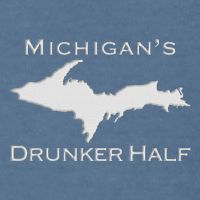 Michigans Drunker Half Upper Peninsula Yooper 906 Garment-Dyed Sweatshirt
