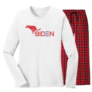 My Dog Hates Biden Funny Anti Biden Women's Long Sleeve Flannel Pajama Set 