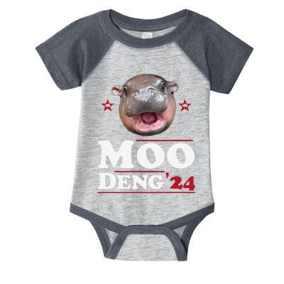 Moo Deng Hippo Cute Baby Pygmy Funny Election 2024 Infant Baby Jersey Bodysuit