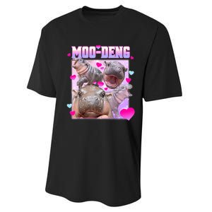 Moo Deng Hippo Baby Pygmy Funny Performance Sprint T-Shirt