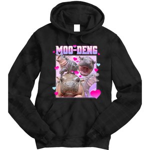 Moo Deng Hippo Baby Pygmy Funny Tie Dye Hoodie