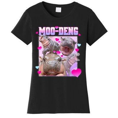 Moo Deng Hippo Baby Pygmy Funny Women's T-Shirt