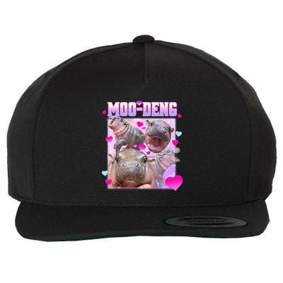 Moo Deng Hippo Baby Pygmy Funny Wool Snapback Cap