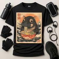 Moo Deng Hippo Eat Ramen For Japanese Style Performance Shirt