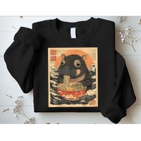 Moo Deng Hippo Eat Ramen For Japanese Style Sweatshirt