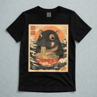 Moo Deng Hippo Eat Ramen For Japanese Style T-Shirt