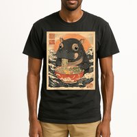 Moo Deng Hippo Eat Ramen For Japanese Style Tall T-Shirt