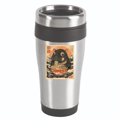Moo Deng Hippo Eat Ramen For Japanese Style 16oz Travel Tumbler