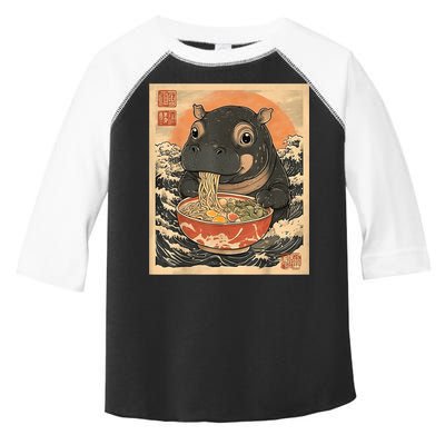 Moo Deng Hippo Eat Ramen For Japanese Style Toddler Fine Jersey T-Shirt