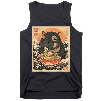 Moo Deng Hippo Eat Ramen For Japanese Style Tank Top
