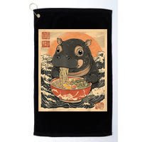 Moo Deng Hippo Eat Ramen For Japanese Style Golf Towel